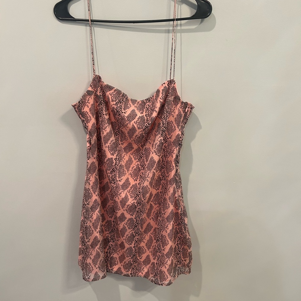 superdown Pink Snake Print Mini Dress